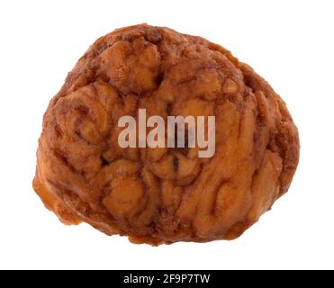 Top view of an apple fritter isolated on a white background. Stock Photo