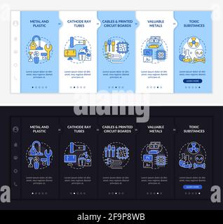 E-trash elements onboarding vector template Stock Vector