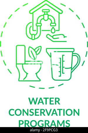 Water conservation programs concept icon Stock Vector
