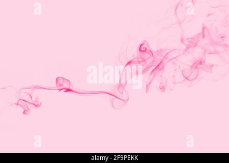 Abstract pink smoke wave on pink background. Stock Photo