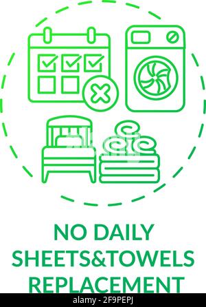 No daily sheets and towels replacement concept icon Stock Vector