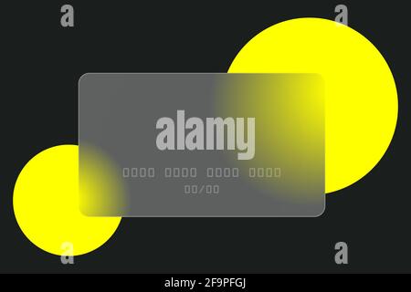 Vector drawing. Glass bank card. Glass morphism. Stock Vector
