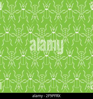 beetle pattern seamless in simple style. vector illustration. Stock Vector