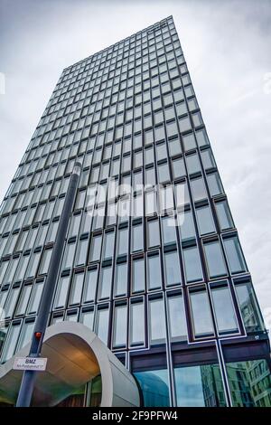Spreeturm, Hochhaus am Postbahnhof, Bürohaus mit Gastronomie, 70 m, Mediaspree, Friedrichain-Kreuzberg, Berlin Stock Photo