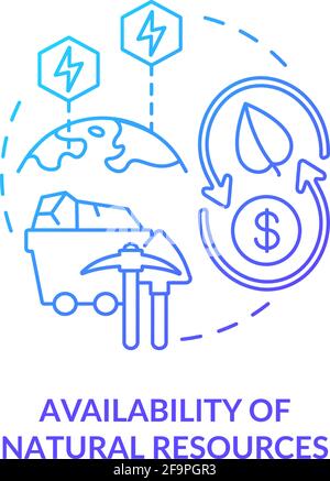 Natural resources availability concept icon Stock Vector