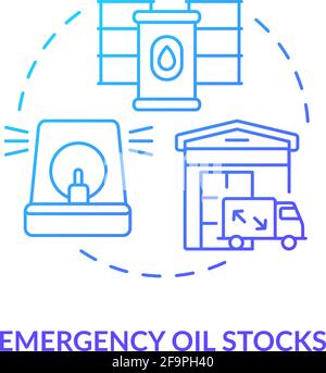 Emergency oil stocks concept icon Stock Vector