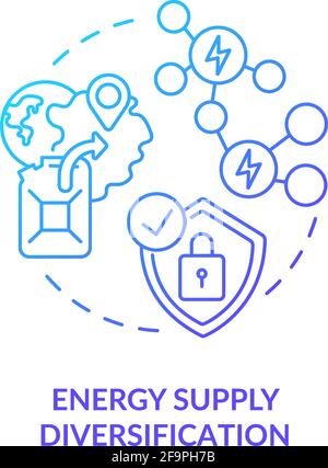 Energy supply diversification concept icon Stock Vector