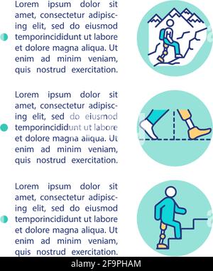 Ground compliance and rotation concept line icons with text Stock Vector