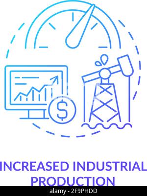 Increased industrial production concept icon Stock Vector