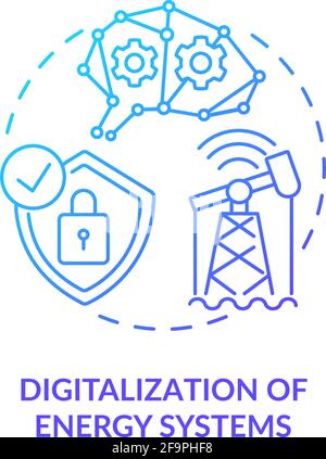 Energy systems digitalization concept icon Stock Vector
