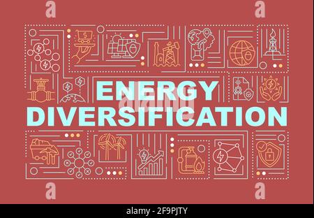 Energy diversification word concepts banner Stock Vector