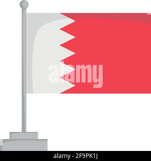 National flag of Bahrain Vector Illustration Stock Vector