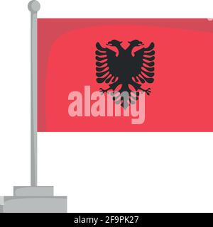 National flag of Albania Vector Illustration Stock Vector