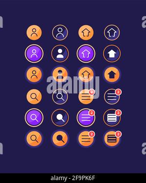Account options UI elements kit Stock Vector Image & Art - Alamy