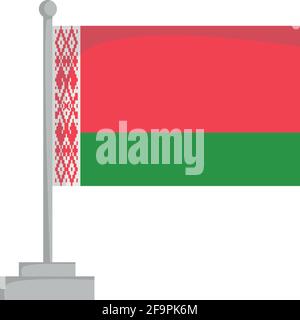 National flag of Belarus Vector Illustration Stock Vector
