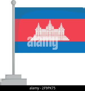 National flag of Cambodia Vector Illustration Stock Vector