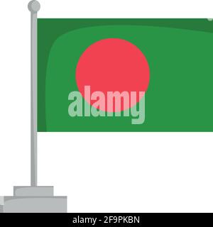 National flag of Bangladesh Vector Illustration Stock Vector