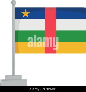 National flag of Central African Republic Vector Illustration Stock Vector