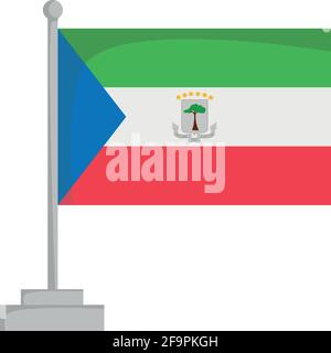 National flag of Equatorial Guinea Vector Illustration Stock Vector