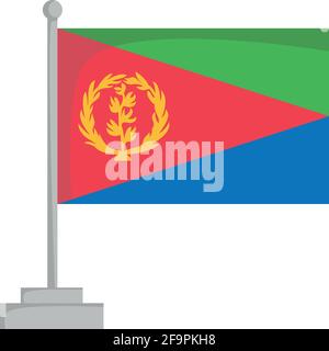National flag of Eritrea Vector Illustration Stock Vector