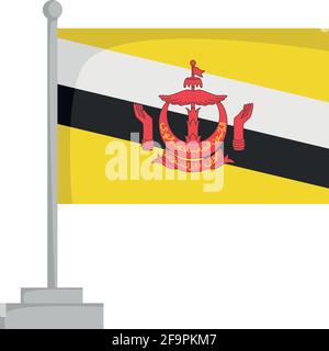 National flag of Brunei Vector Illustration Stock Vector