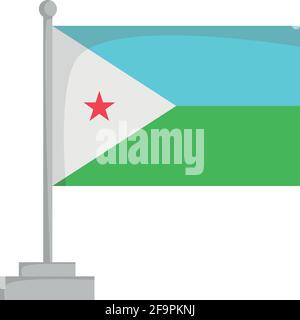 National flag of Djibouti Vector Illustration Stock Vector