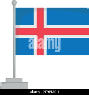 National flag of Iceland Vector Illustration Stock Vector
