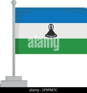 National flag of Lesotho Vector Illustration Stock Vector