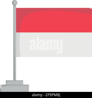 National flag of Indonesia Vector Illustration Stock Vector