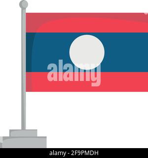 National flag of Laos Vector Illustration Stock Vector