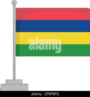 National flag of Mauritius Vector Illustration Stock Vector