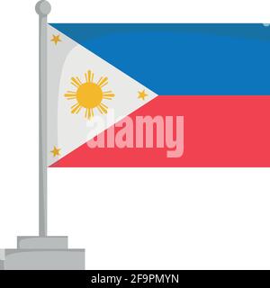 National flag of Philippines Vector Illustration Stock Vector