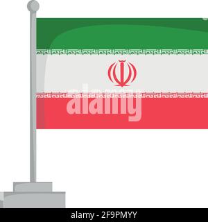 National flag of Iran Vector Illustration Stock Vector