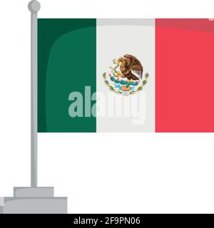 National flag of Mexico Vector Illustration Stock Vector