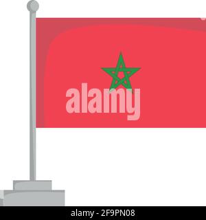 National flag of Morocco Vector Illustration Stock Vector
