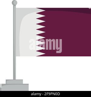 National flag of Qatar Vector Illustration Stock Vector