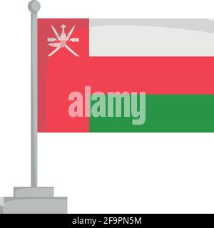 National flag of Oman Vector Illustration Stock Vector