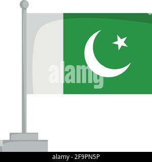 National flag of Pakistan Vector Illustration Stock Vector