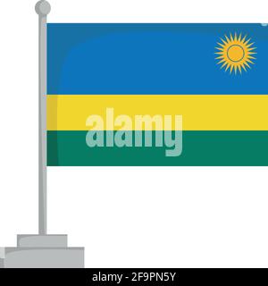 National flag of Rwanda Vector Illustration Stock Vector