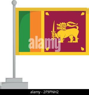 National flag of Sri Lanka Vector Illustration Stock Vector