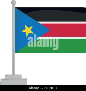 National flag of South Sudan Vector Illustration Stock Vector