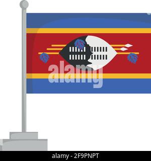 National flag of Swaziland Vector Illustration Stock Vector