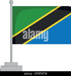 National flag of Tanzania Vector Illustration Stock Vector