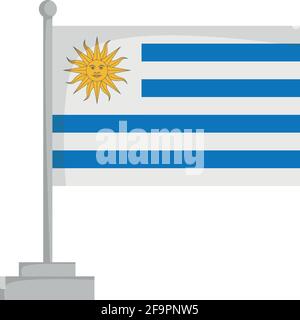 National flag of Uruguay Vector Illustration Stock Vector