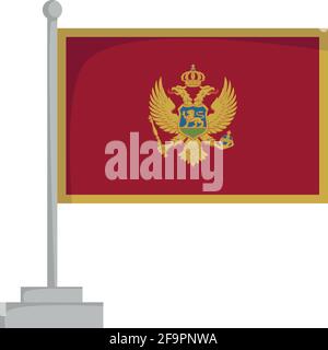 National flag of Montenegro Vector Illustration Stock Vector