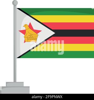 National flag of Zimbabwe Vector Illustration Stock Vector