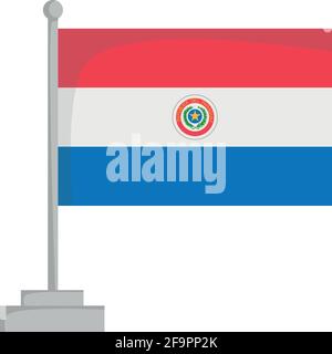 National flag of Paraguay Vector Illustration Stock Vector