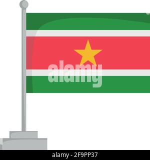 National flag of Suriname Vector Illustration Stock Vector