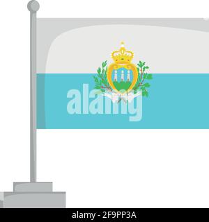 National flag of San Marino Vector Illustration Stock Vector
