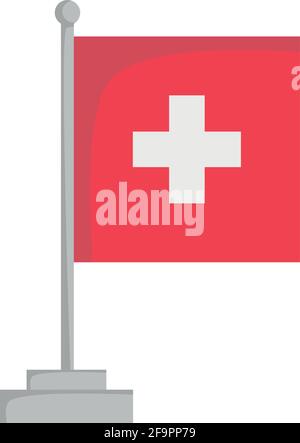 National flag of Switzerland Vector Illustration Stock Vector